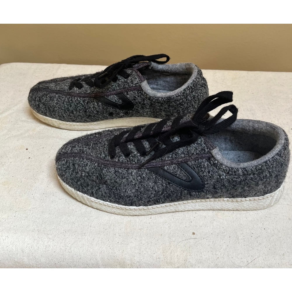 Tretorn Women's Nylite Plus Dapple Gray Textured Wool Lace Up Sneakers